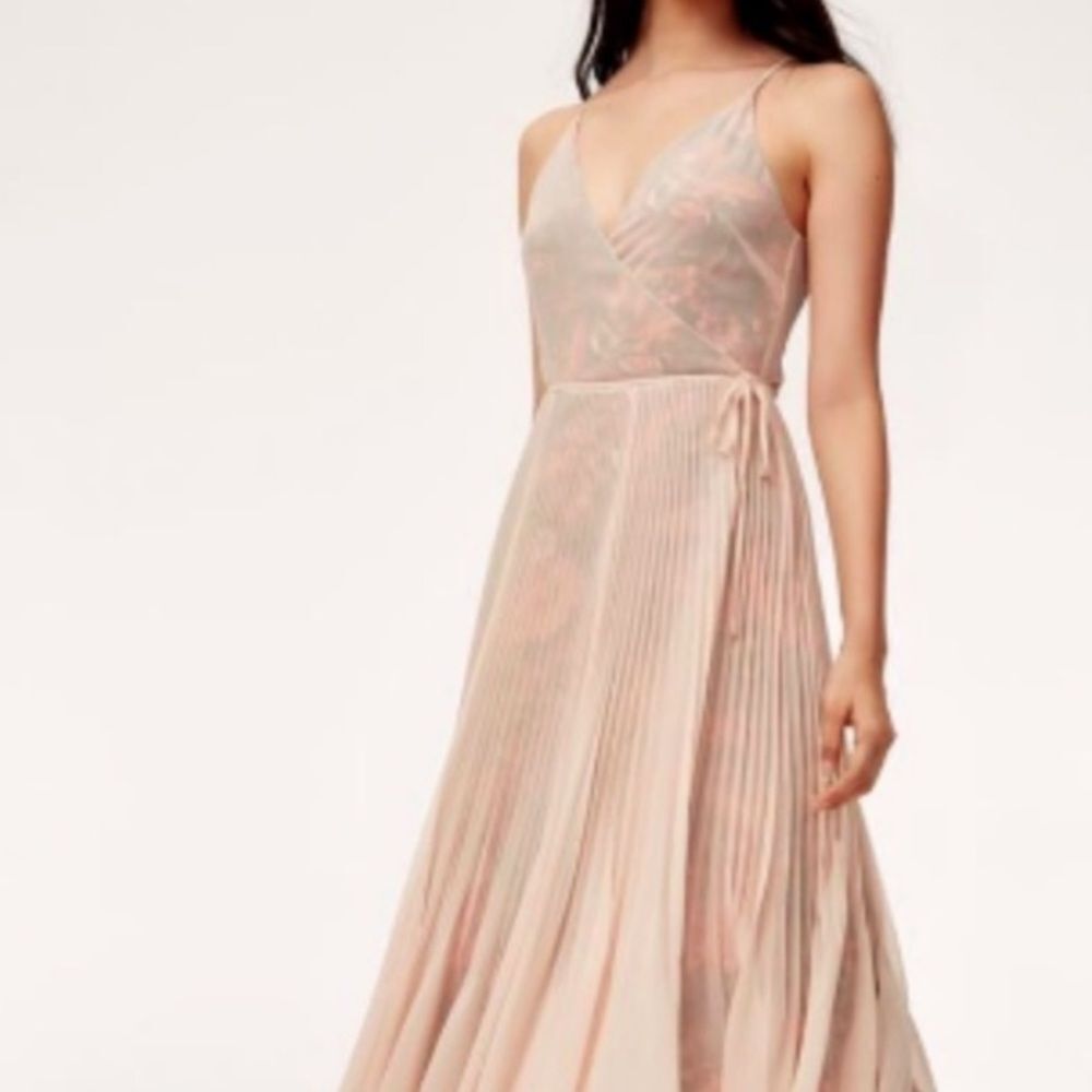 Wilfred Pale Blush Floral Wrap Maxi Dress